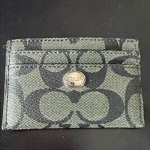 Coach Monogram Black and Gray Card Holder